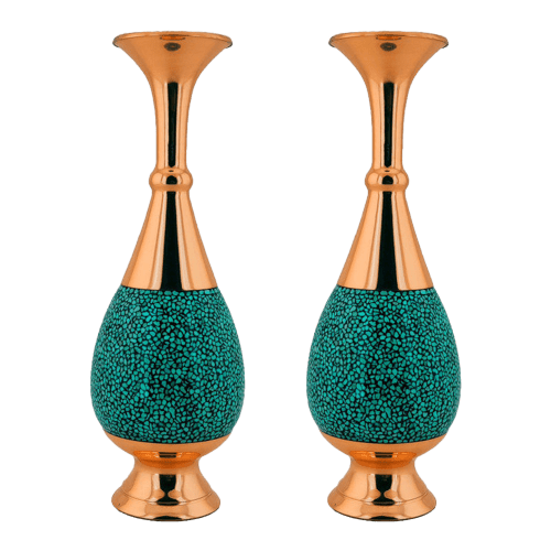 گلدان فیروزه کوبی مدل HF194 کد 3 بسته 2 عددی