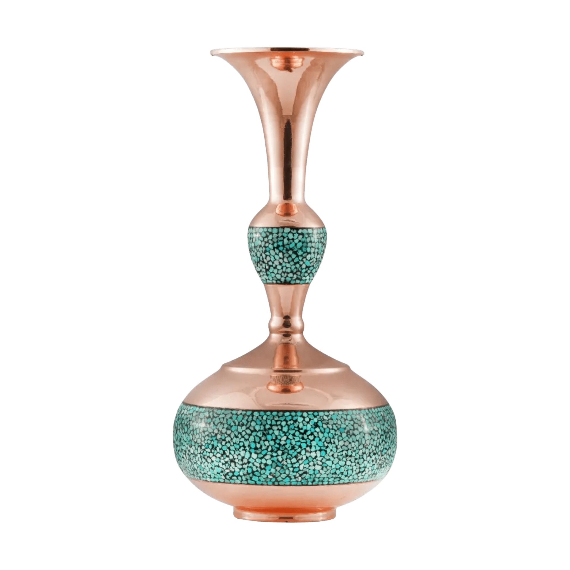 گلدان فیروزه کوبی مدل شلغمی کد F55